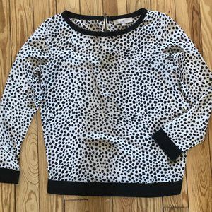 LOFT Polka Dot Top, Zipper Detail
